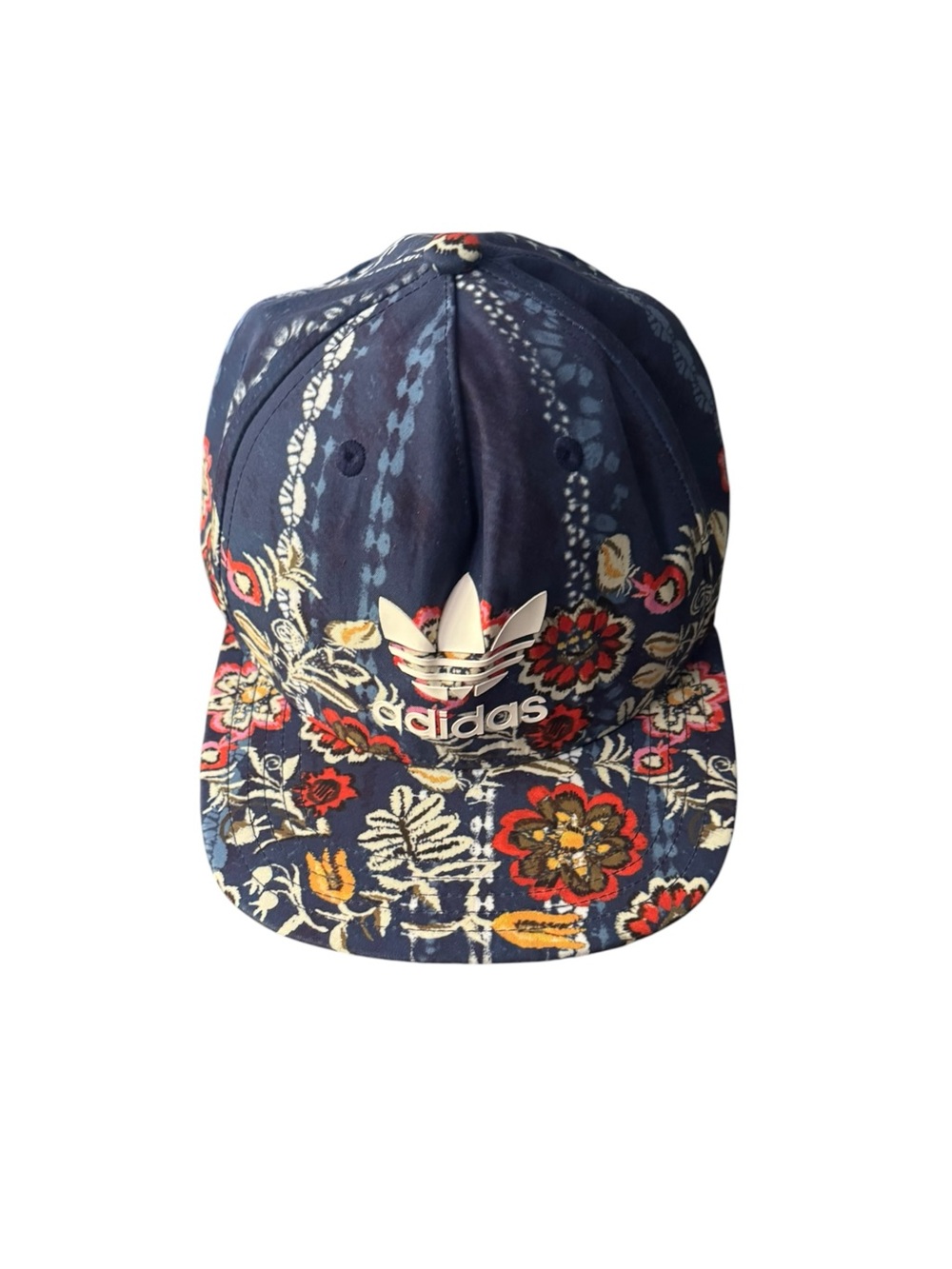 adidas Navy Floral Trefoil Snapback Hat
